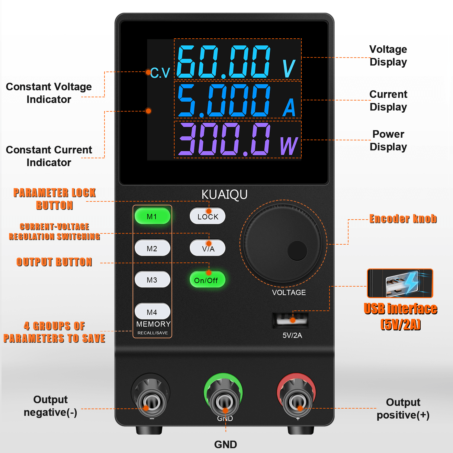 KUAIQU SPPS605D-232 300W Adjus - Programmable Dc Power Supply 60V 5A recension och pris